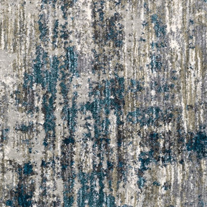 5'X8' Grey And Blue Grey Skies Area Rug