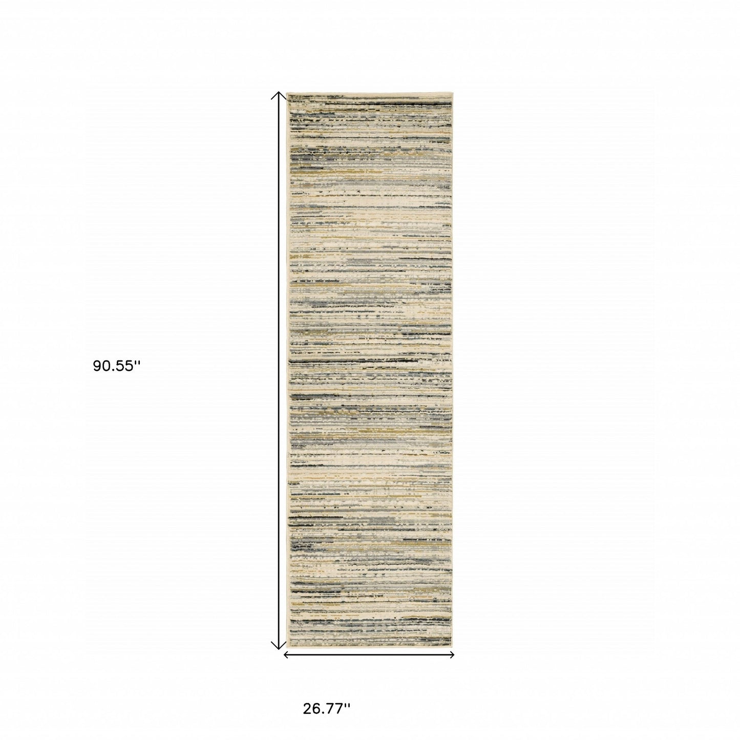 3' X 6' Ivory Sage Abtract Lines Indoor Area Rug