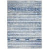 5' X 7' Blue And Ivory Geometric Dhurrie Area Rug