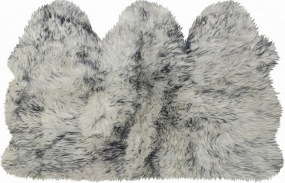 3' X 5' Gray Ombre Natural Sheepskin Area Rug