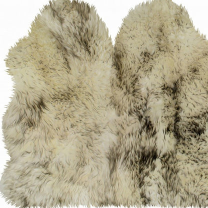 3' X 5' Brown Ombre Natural Sheepskin Area Rug