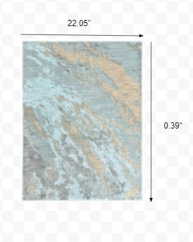 4’X6’ Blue And Gray Abstract Impasto Area Rug