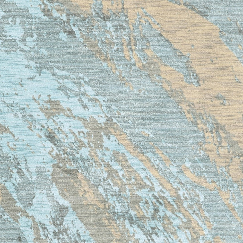 4’X6’ Blue And Gray Abstract Impasto Area Rug