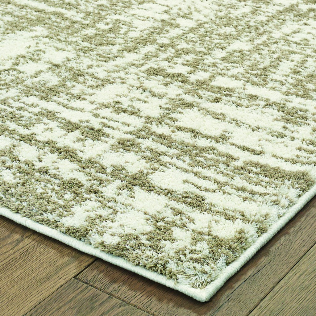 5’X8’ Ivory And Gray Abstract Strokes Area Rug