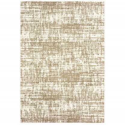 5’X8’ Ivory And Gray Abstract Strokes Area Rug