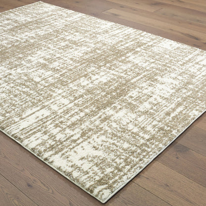 5’X8’ Ivory And Gray Abstract Strokes Area Rug