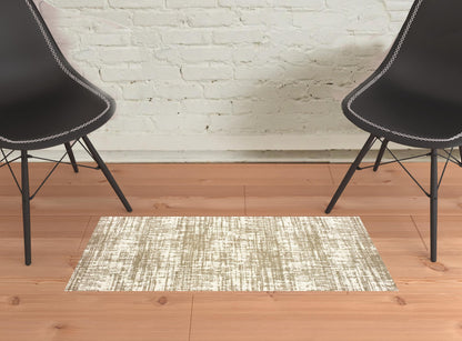 5’X8’ Ivory And Gray Abstract Strokes Area Rug