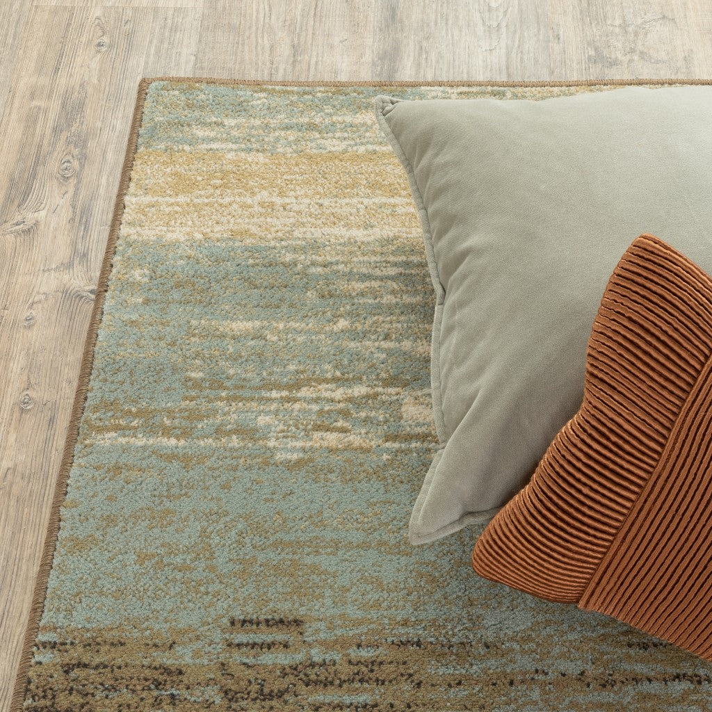 3’X5’ Blue And Brown Distressed Area Rug