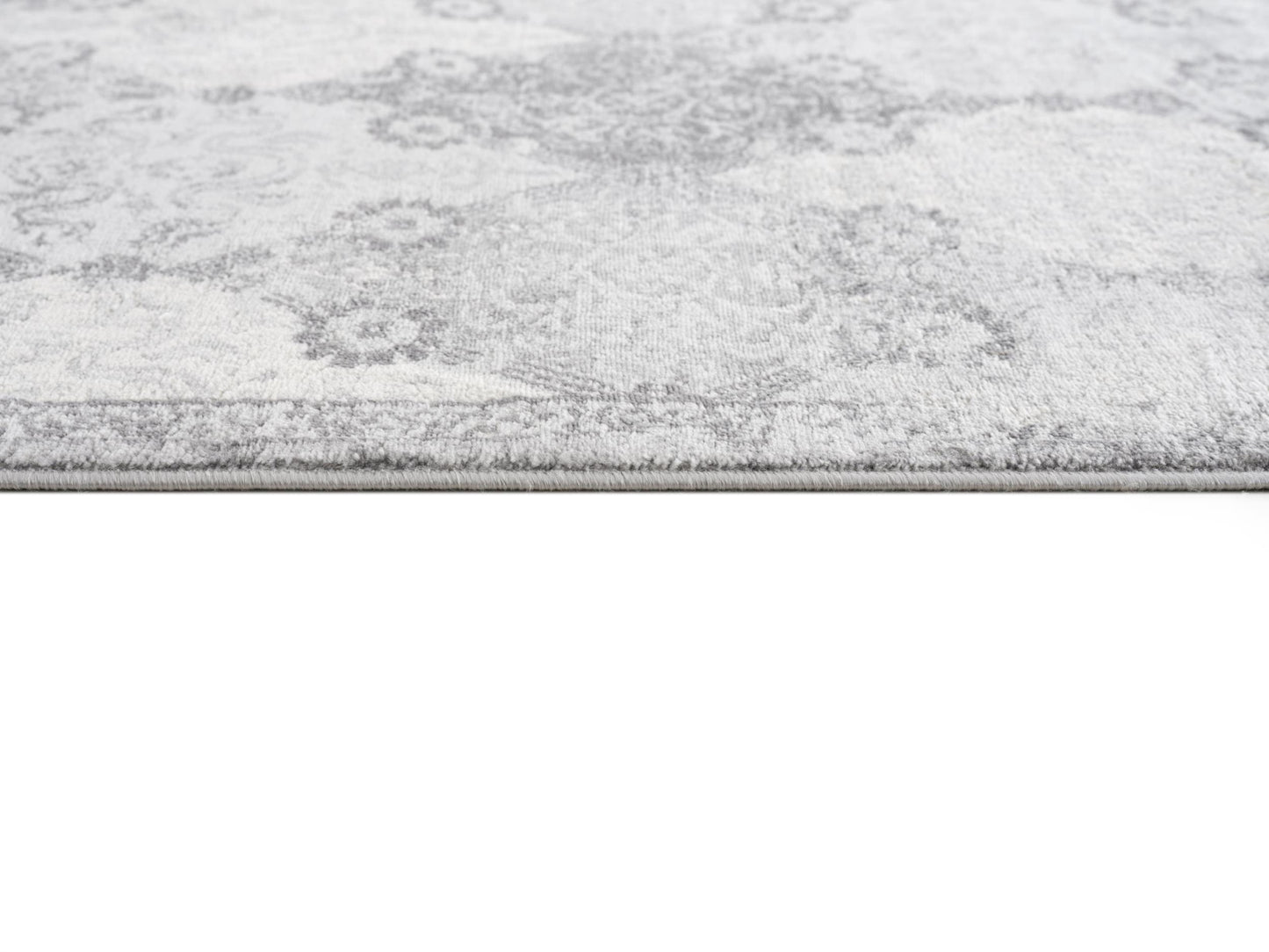 4’ X 6’ Gray Distressed Trellis Pattern Area Rug