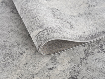 4’ X 6’ Gray Distressed Trellis Pattern Area Rug