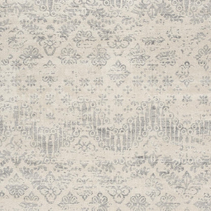 2’ X 3’ Ivory Distressed Ikat Pattern Scatter Rug