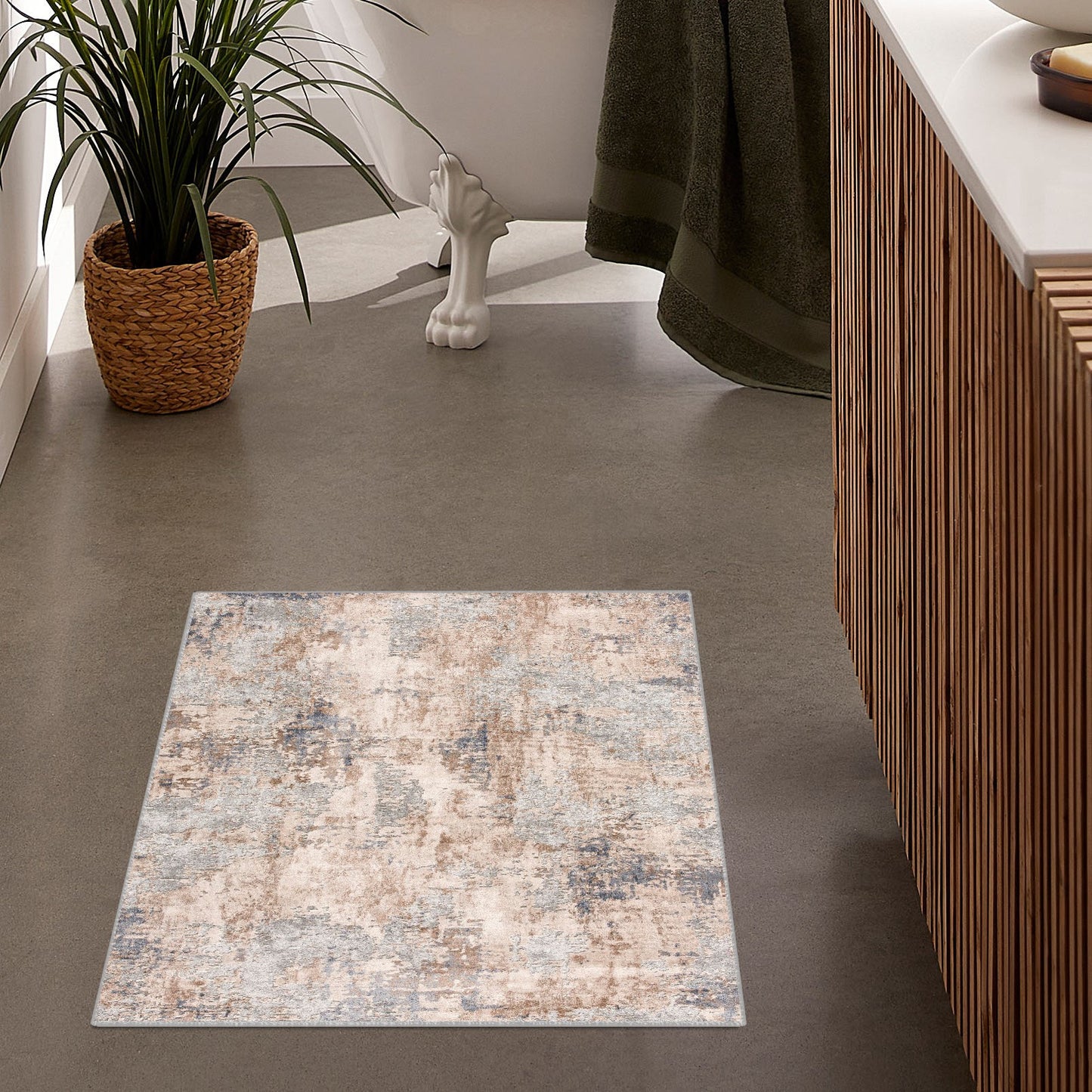 3' X 5' Beige Abstract Dhurrie Area Rug