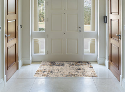 3' X 5' Beige Abstract Printed Area Rug