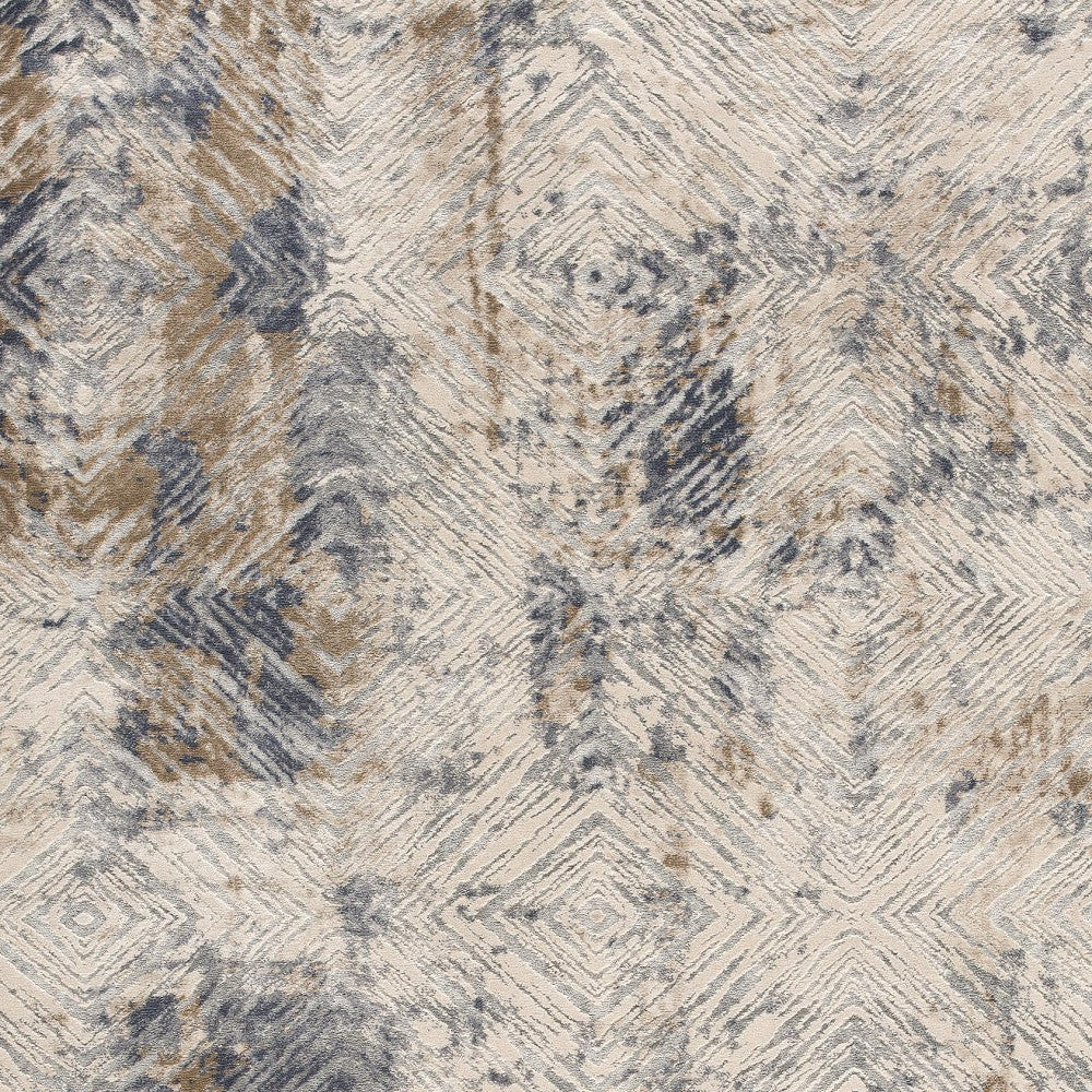 3' X 5' Beige Abstract Printed Area Rug