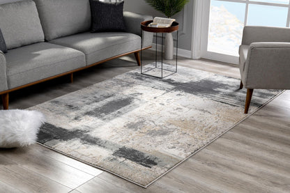 10' Gray And Ivory Abstract Dhurrie Runner Rug