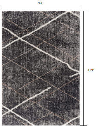 4’ X 6’ Gray Modern Distressed Lines Area Rug