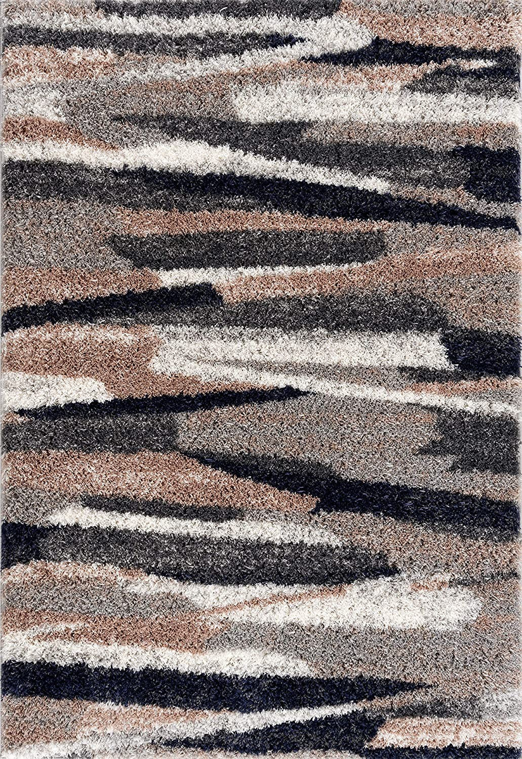 8’ X 11’ Gray And Black Strokes Area Rug