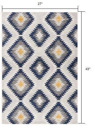 10' Blue Ikat Kilim Runner Rug