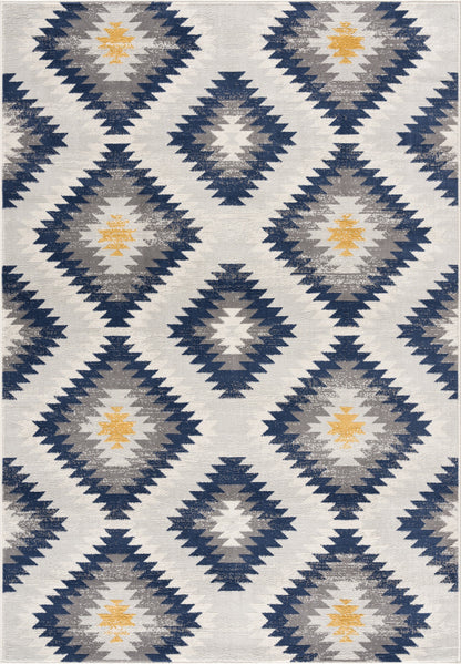 10' Blue Ikat Kilim Runner Rug