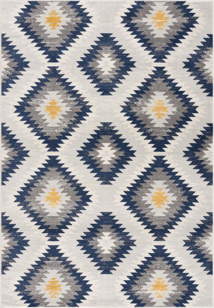 10' Blue Ikat Kilim Runner Rug