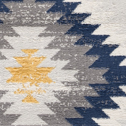 10' Blue Ikat Kilim Runner Rug