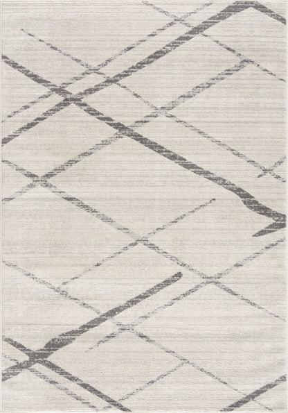 2' X 4' Gray Geometric Dhurrie Area Rug