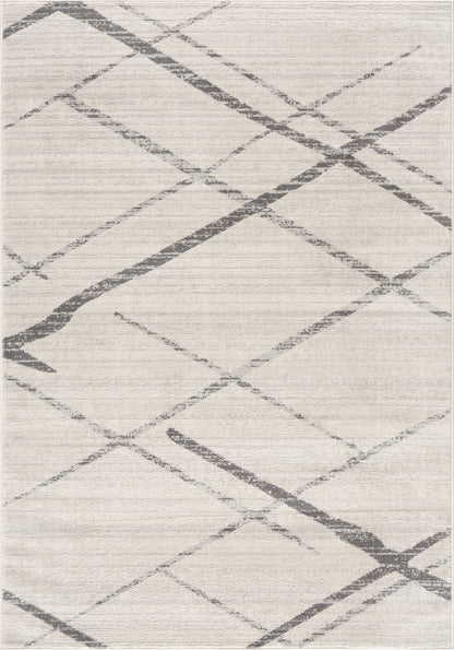 2' X 4' Gray Geometric Dhurrie Area Rug