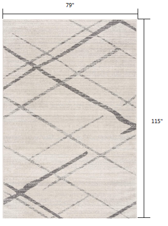 2' X 4' Gray Geometric Dhurrie Area Rug