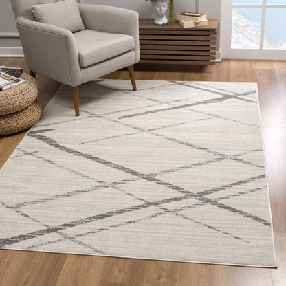 2' X 4' Gray Geometric Dhurrie Area Rug