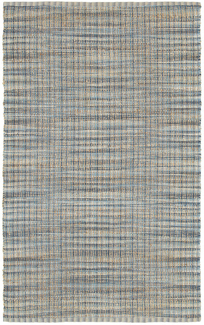 5' X 8' Blue Dhurrie Hand Woven Area Rug