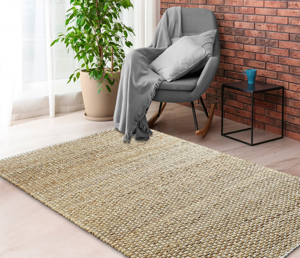 8' X 10' Natural Dhurrie Hand Woven Area Rug