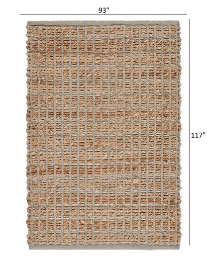 8' X 10' Brown Dhurrie Hand Woven Area Rug