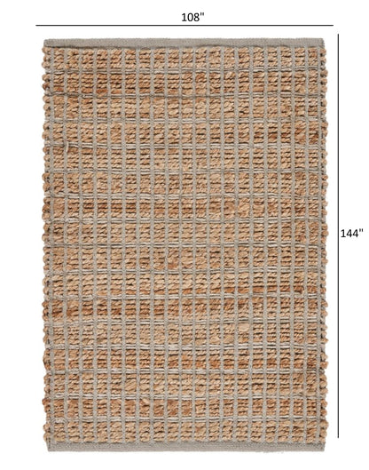 8' X 10' Brown Dhurrie Hand Woven Area Rug