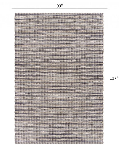 8’ x 10’ Brown and Gray Striped Area Rug