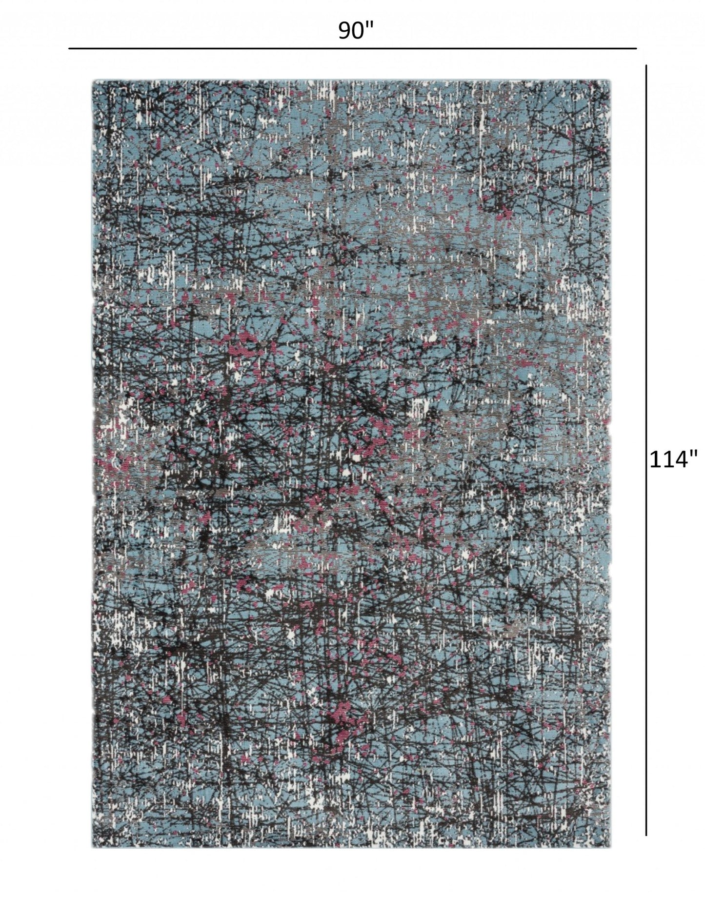 5’ x 8’ Blue Chaotic Strokes Area Rug