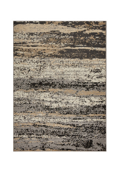 5’ x 7’ Beige and Black Abstract Desert Area Rug