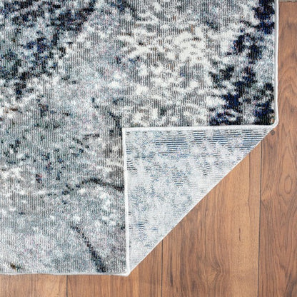 5’ x 8’ Navy and Gray Abstract Ice Area Rug