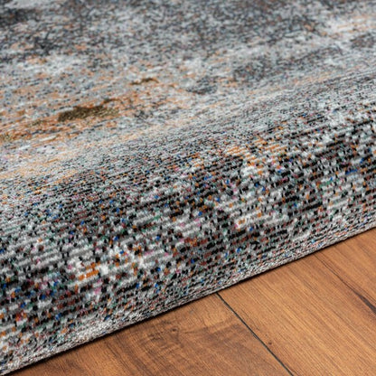 5’ x 8’ Gray And Orange Storm Area Rug