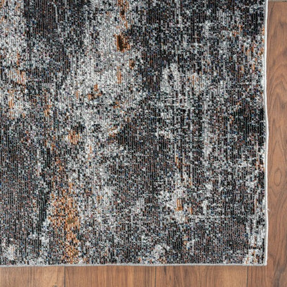 5’ x 8’ Gray And Orange Storm Area Rug