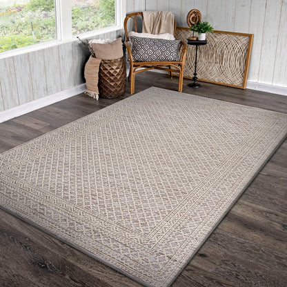 5' X 7' Gray Indoor Outdoor Area Rug