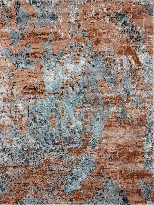 5’ x 8’ Rustic Brown Abstract Area Rug