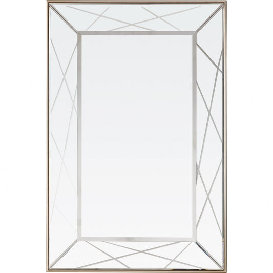 Champagne Rectangle Accent Metal Mirror