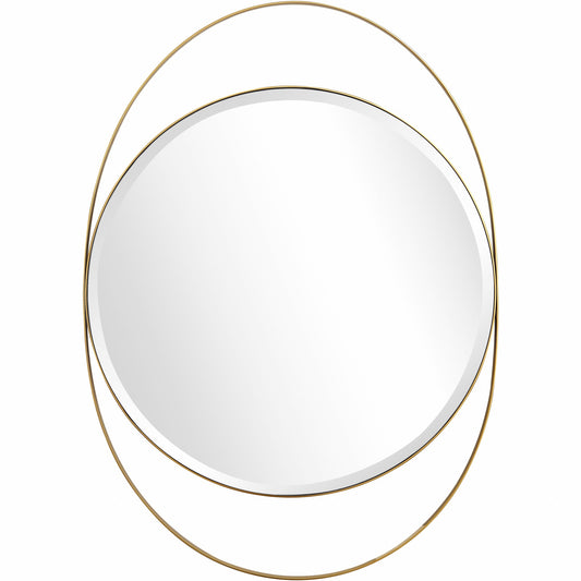 Gold Oval Accent Metal Mirror