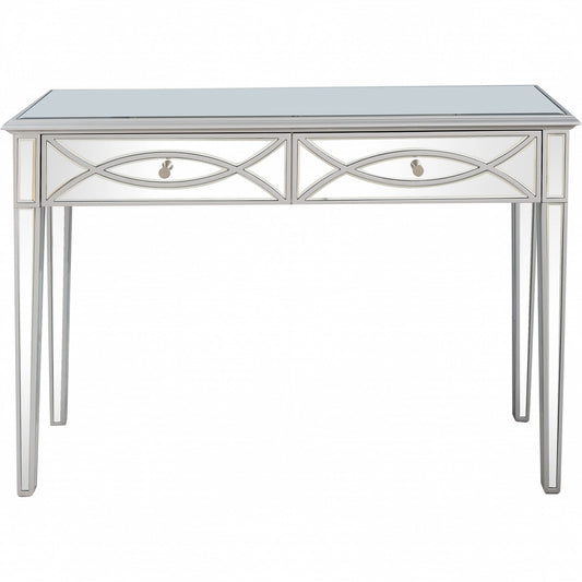 Silver Glass Mirror Console Table