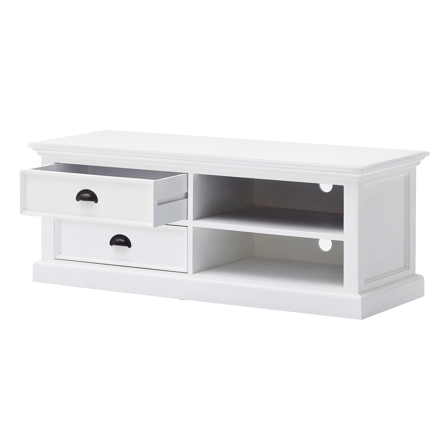 47" Classic White Entertainment Unit with Two Drawers