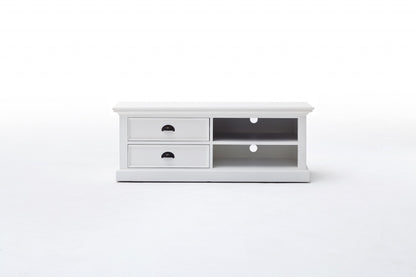 47" Classic White Entertainment Unit with Two Drawers