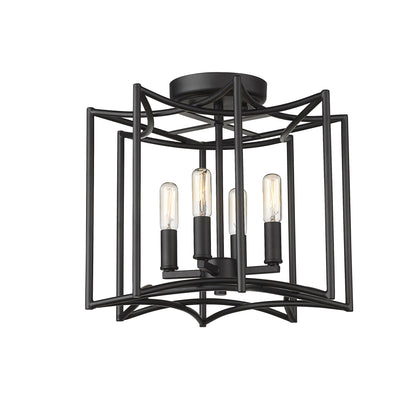 Rhian 4-Light Matte Black Pendant