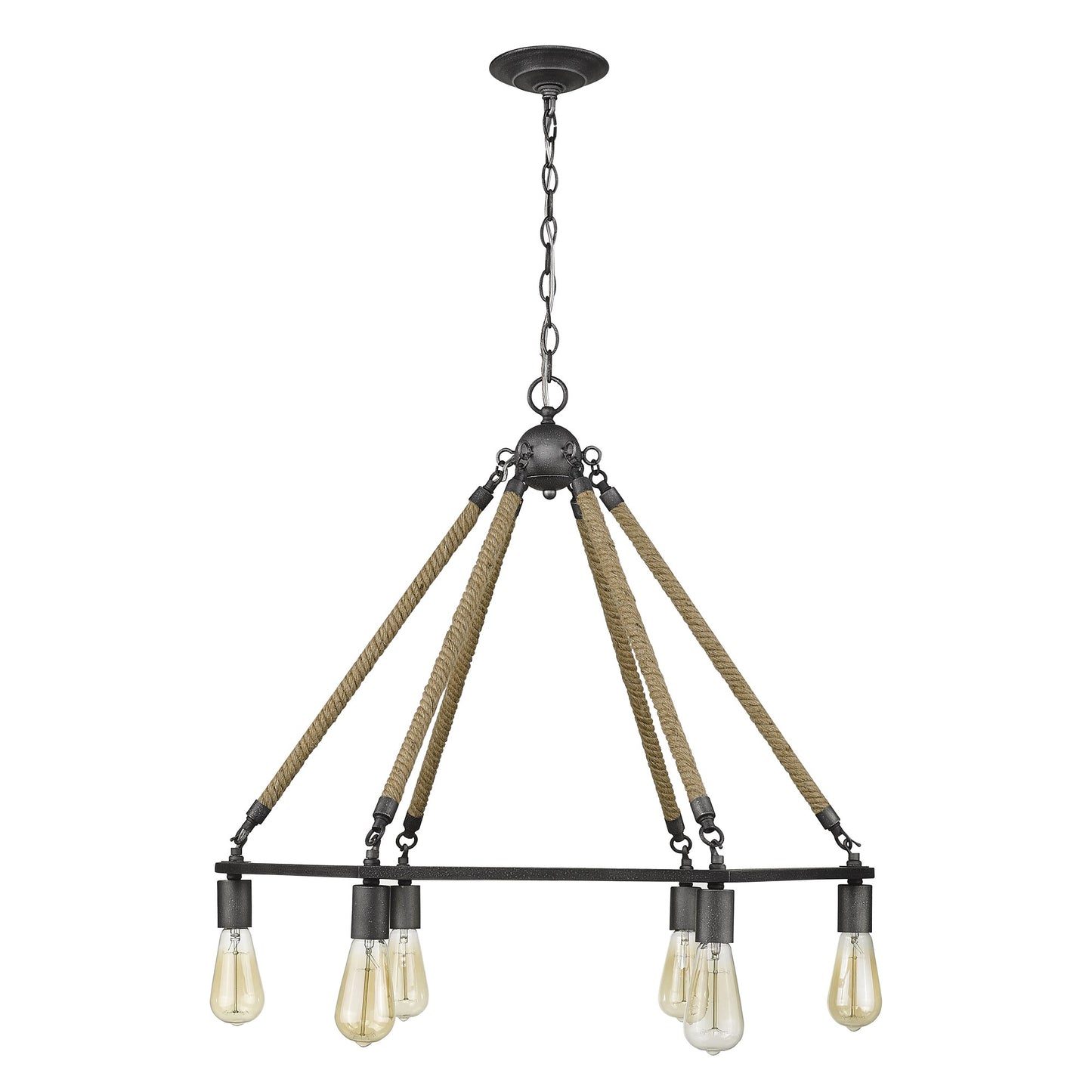 Holden 6-Light Antique Gray Wagon Wheel Chandelier