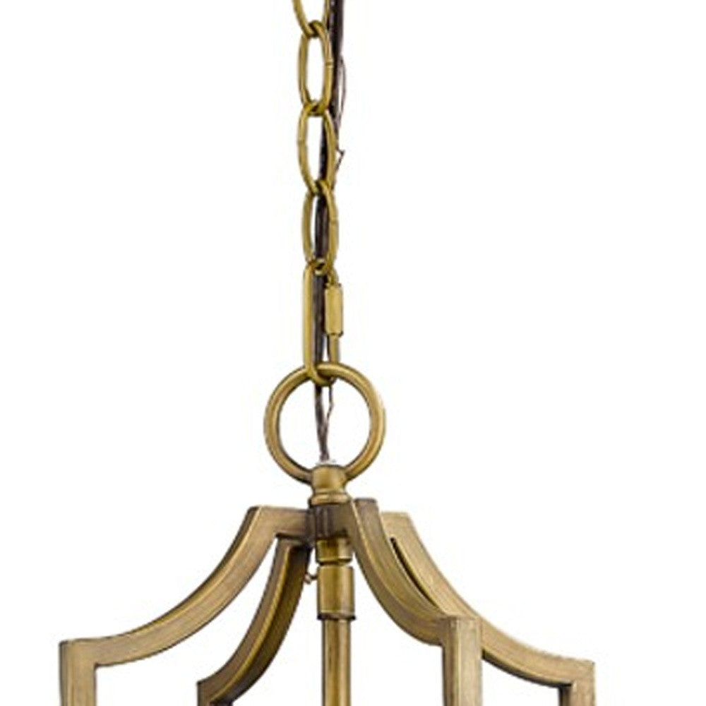 Peyton 4-Light Raw Brass Chandelier With Crystal Accents