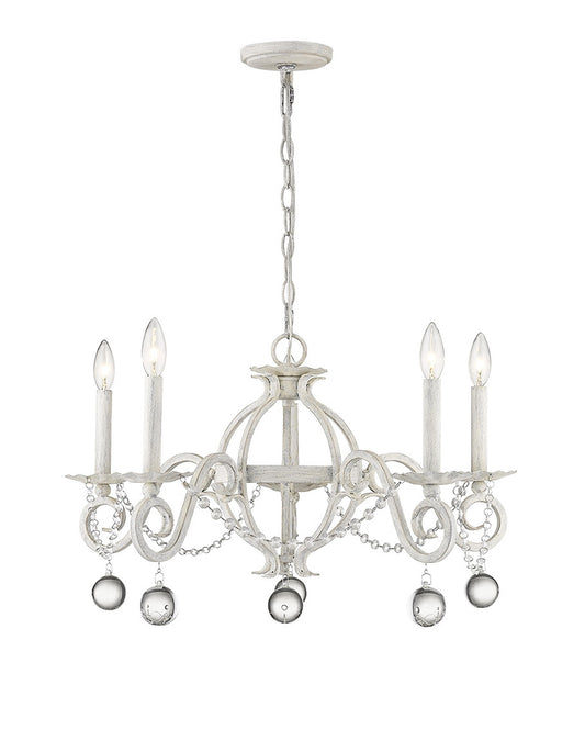 Callie 5-Light Country White Chandelier